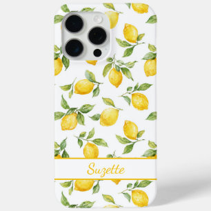 Aquarell-Zitronen monogrammiert Case-Mate iPhone Hülle