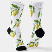 Aquarell-Zitronen-Muster-Socken Socken (Gewinkelt)