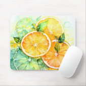 Aquarell-Zitronen-Orange-Lime-Botanik-Küche Mousepad (Mit Mouse)