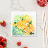Aquarell-Zitronen-Orange-Lime-Botanik-Küche Serviette (Beispiel)
