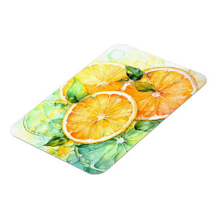 Aquarell-Zitronen-Orangen-Limonen-Botanik-Küche Magnet