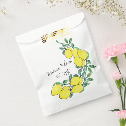 Aquarell-Zitronen-Script-Hochzeit Geschenktütchen (Versiegelt)