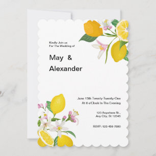 Aquarell-Zitronen-Themen-Hochzeitseinladung Einladung