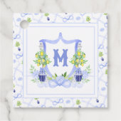 Aquarell-Zitronenbaum-Monogrammwappen Geschenkanhänger (Vorderseite)