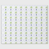 Aquarell-Zitronenbaum-Monogrammwappen Geschenkpapier (Flach)