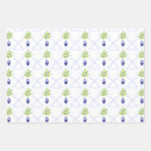 Aquarell-Zitronenbaum-Monogrammwappen Geschenkpapier Set (Vorderseite 2)
