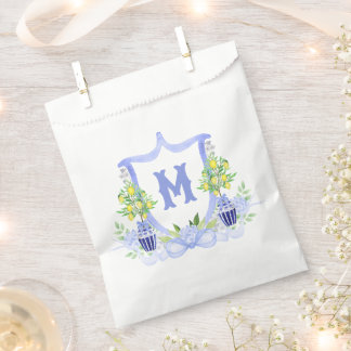 Aquarell-Zitronenbaum-Monogrammwappen Geschenktütchen