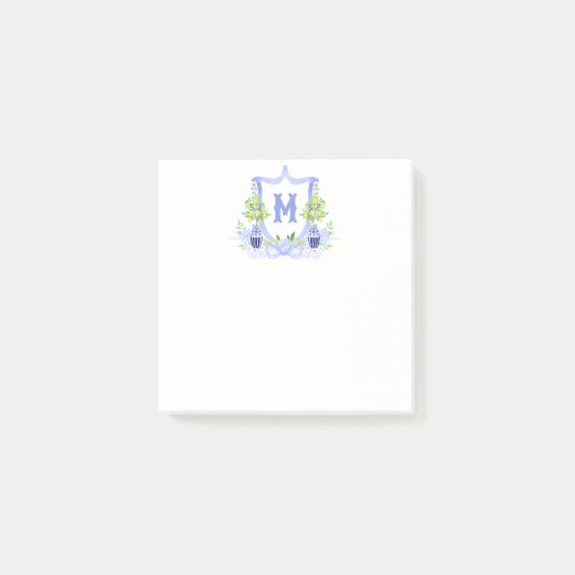 Aquarell-Zitronenbaum-Monogrammwappen Post-it Klebezettel (Vorderseite)