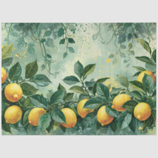 Aquarell-Zitronenhain-Zitrusfrüchte Seidenpapier