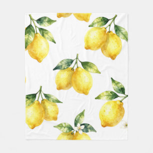 Aquarell-Zitronenmuster Fleecedecke