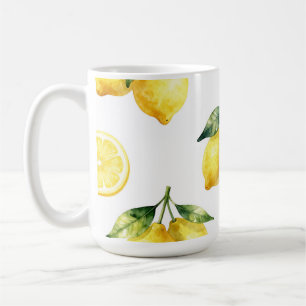 Aquarell-Zitronenmuster Kaffeetasse