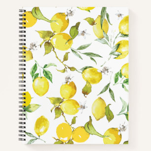 Aquarell-Zitronenmuster Notizblock