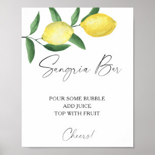 Aquarell-Zitrus-Limone - Sangria-Bar Poster