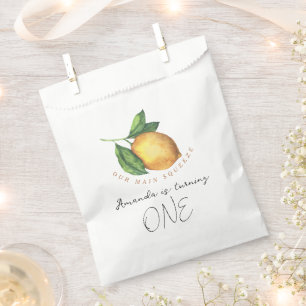 Aquarell-Zitrus-Limonen-1. Geburtstagsfeier Geschenktütchen