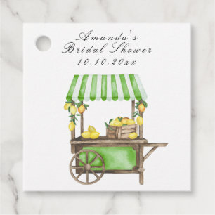 Aquarell-Zitrus-Limonien-Karren-Brautjunggesellinn Geschenkanhänger
