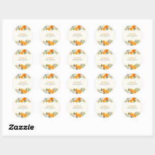 Aquarell-Zitrus-Little Cutie-Baby-Party Runder Aufkleber