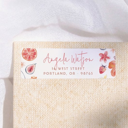 Aquarell-Zitrus-Rosa-Rücksendeadresse