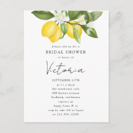 Aquarell Zitrus Zitronen Brautdusche Einladung Postkarte