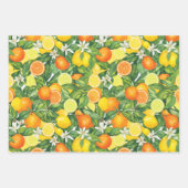Aquarell-Zitrusfrüchte Zitrone, Orange und Limette Geschenkpapier Set (Vorderseite 2)