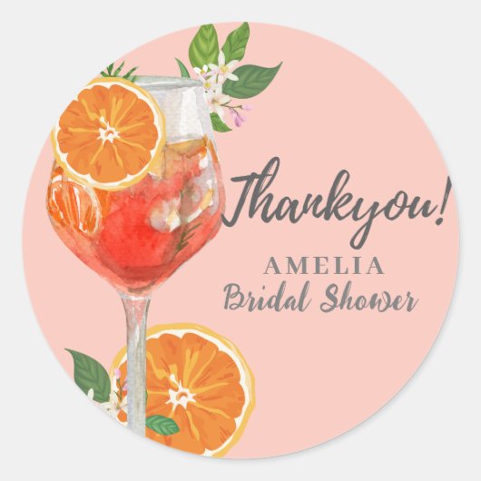 Aquarell Zitrusfrüchte Zitrusfrüchte Brautparty Runder Aufkleber (Vorderseite)