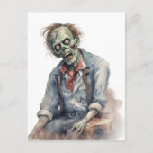 Aquarell-Zombie Postkarte (Vorderseite)