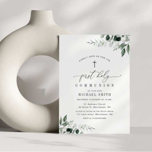 Aquarell zuerst heilige Kommunion Einladung