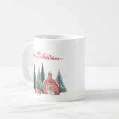 Aquarell Zuhause Frohe Weihnachten Kaffeetasse (Vorderseite Links)