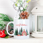 Aquarell Zuhause Frohe Weihnachten Kaffeetasse