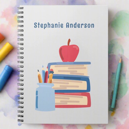 Aquarell Zurück zu Monogramm Name Sketchbook Notizblock