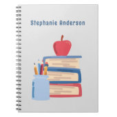 Aquarell Zurück zu Monogramm Name Sketchbook Notizblock (Vorderseite)