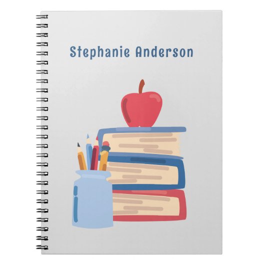 Aquarell Zurück zu Monogramm Name Sketchbook Notizblock (Vorderseite)