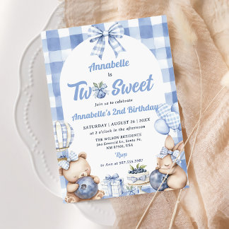 Aquarell Zwei Sweet 2. Geburtstag Party Einladung