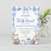 Aquarell Zwei Sweet 2. Geburtstag Party Einladung (Stehend Vorderseite)