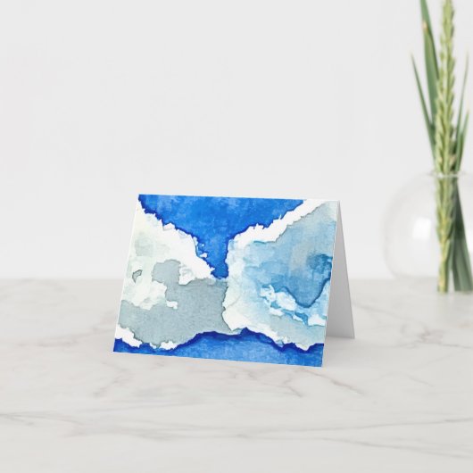 Aquarell Zwei Wolken Gemälde gefaltet (Vorderseite)