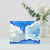 Aquarell Zwei Wolken Malerei Postkarte (Stehend Vorderseite)