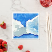 Aquarell Zwei Wolken Malerei Serviette (Beispiel)