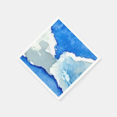 Aquarell Zwei Wolken Malerei Serviette (Ecke)