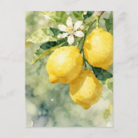 Aquarell-Zweig mit Zitronen Botanische Sommerdarst