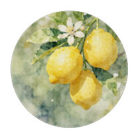 Aquarell-Zweig mit Zitronen Botanische Sommerdarst
