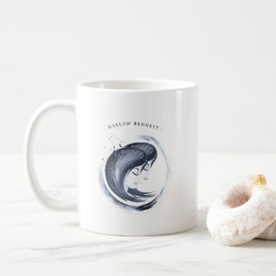 Aquarell Zwillinge Astrologie Sternzeichen   Monog Kaffeetasse