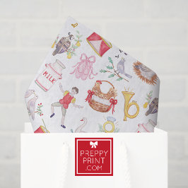 Aquarell Zwölf Tage Weihnachten Seidenpapier