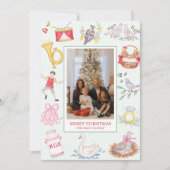 Aquarell Zwölf Tage Weihnachts-Foto Feiertagskarte (Vorderseite)