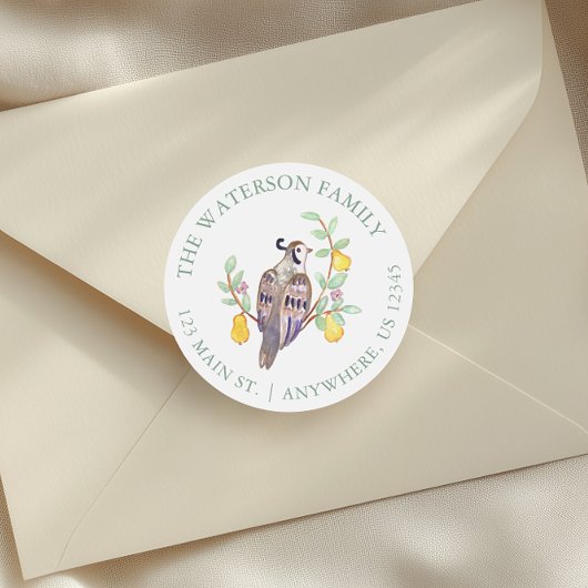 Aquarell Zwölf Tage Weihnachtsadresse Runder Aufkleber