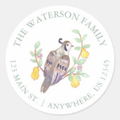 Aquarell Zwölf Tage Weihnachtsadresse Runder Aufkleber (Vorderseite)