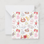 Aquarell Zwölf Tage Weihnachtsgeschenke Mitteilungskarte (Rückseite)