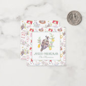 Aquarell Zwölf Tage Weihnachtsgeschenke Mitteilungskarte (Vorderseite/Rückseite Beispiel)