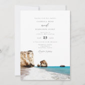 Aquarell Zypern Aphrodite Beach Hochzeit Einladung (Vorderseite)