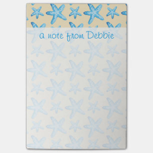 Aquarelladdieren blaues Starfish-Muster   Ihren Post-it Klebezettel