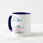 Aquarellair American Flag Beach Chair und Umbrella Tasse (Vorderseite Links)