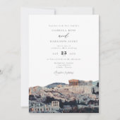 Aquarellakultur von Athen - Einladung zur Hochzeit (Vorderseite)